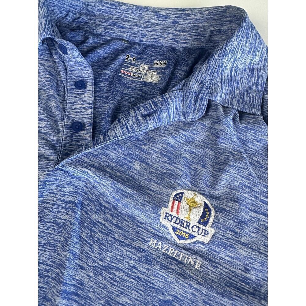 Under Armour Men’s Blue Short Sleeve Polo Shirt Large 2016 Ryder Cup Hazeltine